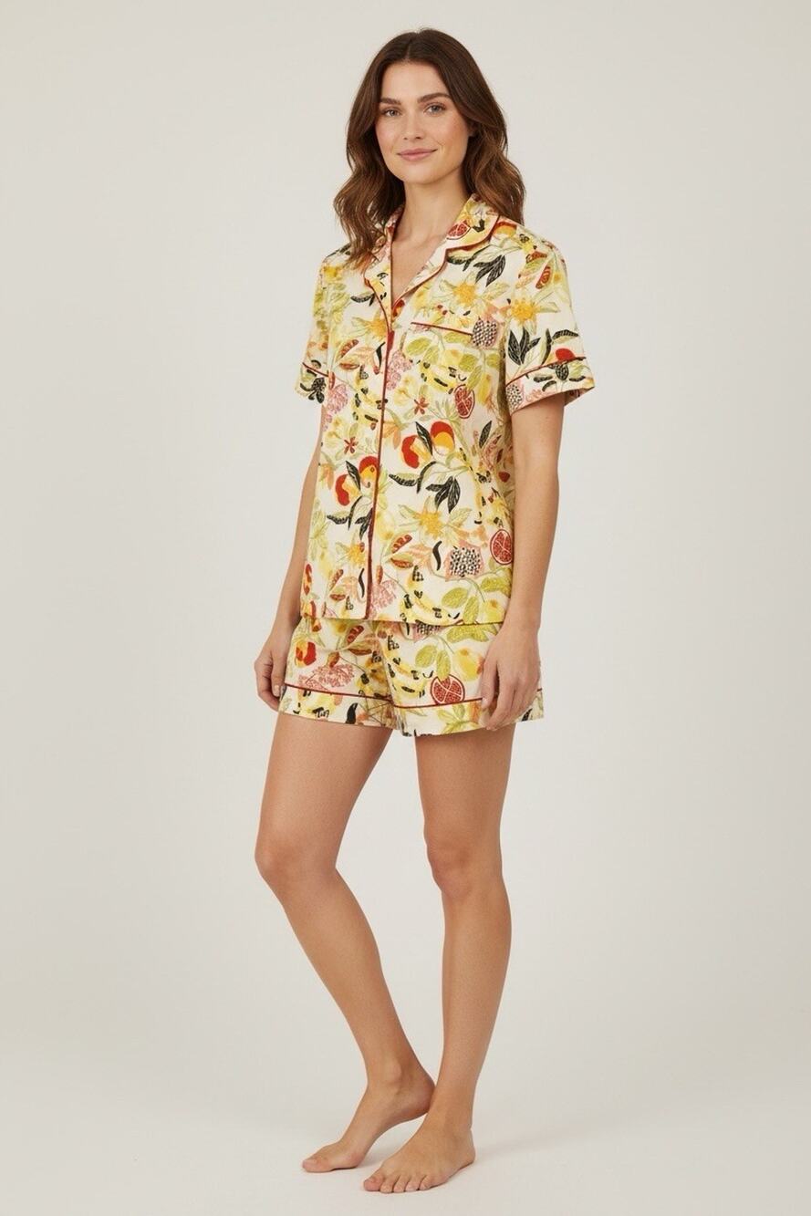Member's Mark 2-Piece Pj Set Ladies Notch Collar Pajama Set Size S Fruit